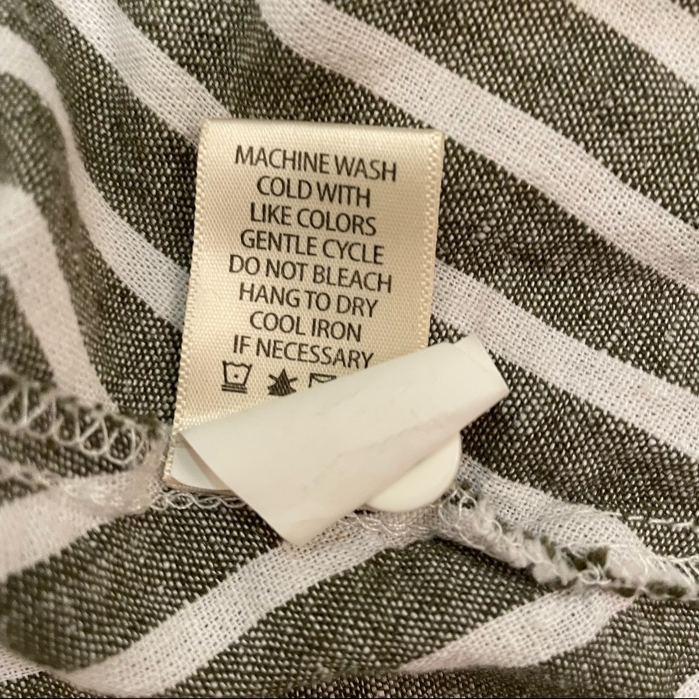 Max Studio One Striped Button Front Linen Midi Sk… - image 8